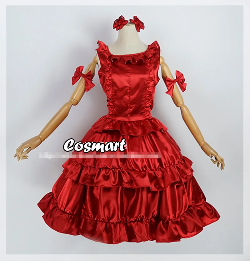 

Darwin's Game Karino Shuka Red Lolita Dress Cosplay Costume Halloween Party Suit For Women Outfit New 2020