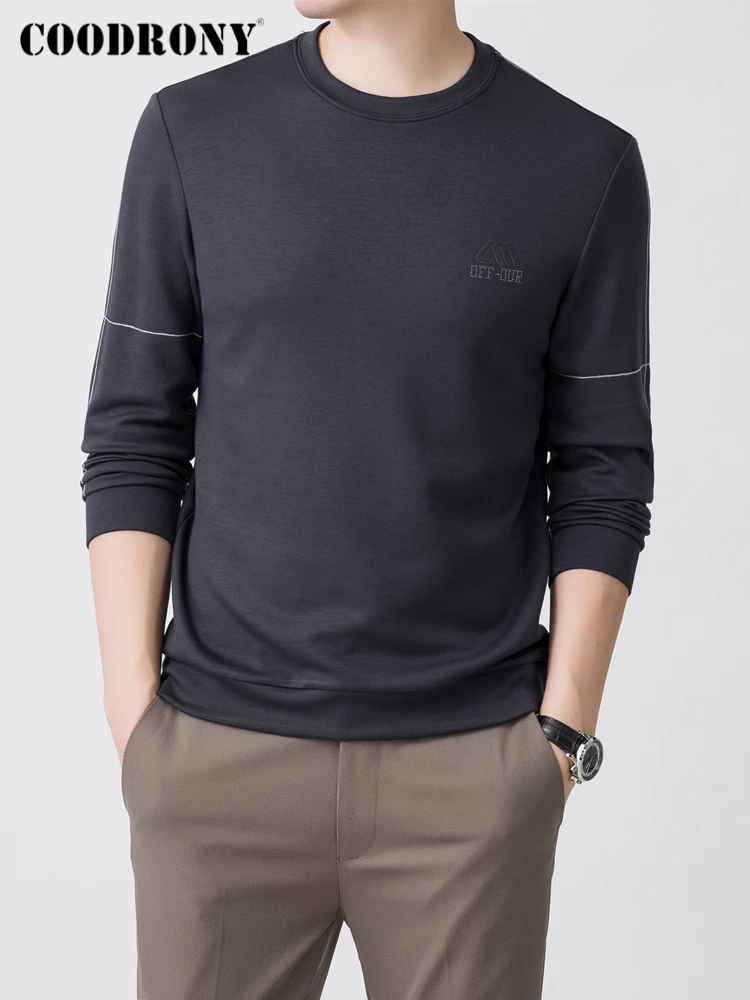 

COODRONY бренд плюс размер с круглым вырезом Мужская одежда весна осень мода новое поступление Классический Повседневный мягкий пуловер Мужск...