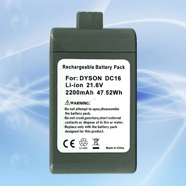 

Batterie de remplacement Rechargeable pour aspirateur à main Dyson sans fil, Li-ion, 21.6V, 2200mAh, DC16 12097 BP01