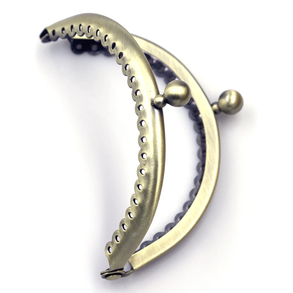 5 Colors 8.5cm Arch Metal Purse Frames Kiss Clasps Handbag Handles Double Ball DIY Crafts Luggage Bag Accessories Replace Parts