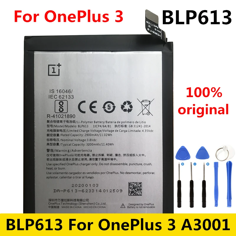 Новый оригинальный аккумулятор для OnePlus 1 A0001 2 A2001 3 A3001 3T A3010 A3003 5 5T A5001 A5010 6 6T A6010 A6001 7