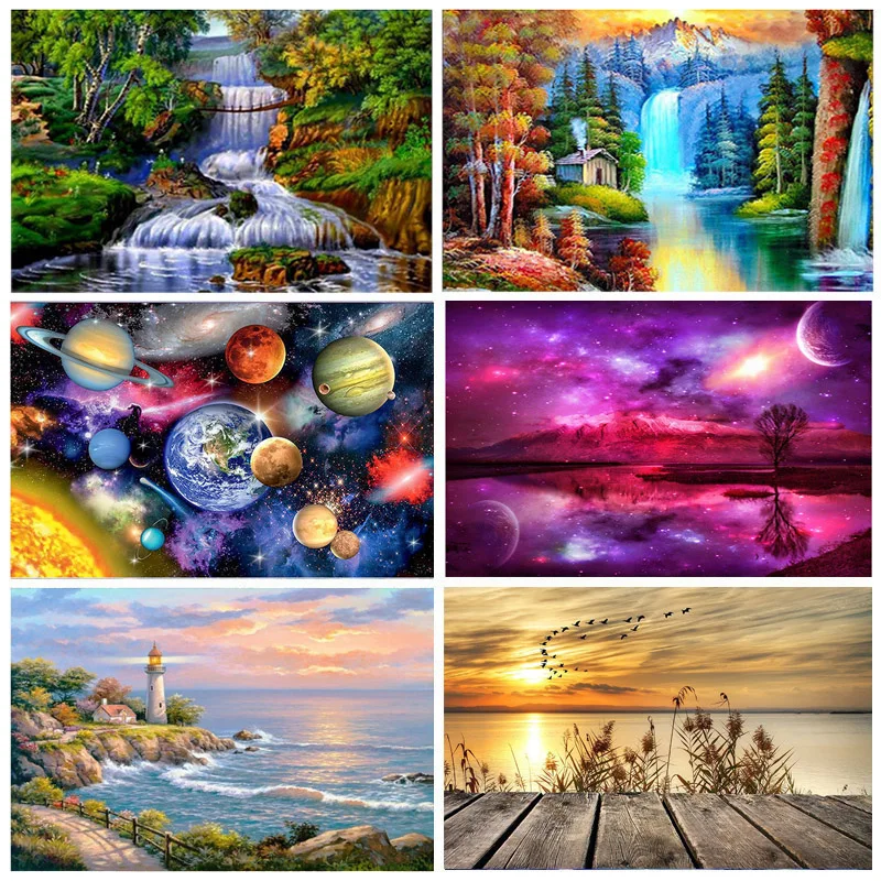 

5D DIY Diamond Painting Garden Scenery Farm Mosaic Diamond Embroidered Flower Landscape Cross Stitch Rhinestones Home Decor Gift