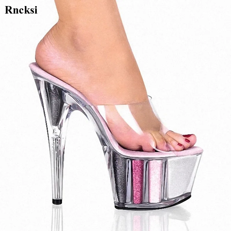 

Rncksi/Новинка; Шлепанцы на высоком каблуке 15 см; Клубная обувь для ночного клуба; Пикантная обувь для танцев на шесте; Женская обувь на платформе; Танцевальная обувь