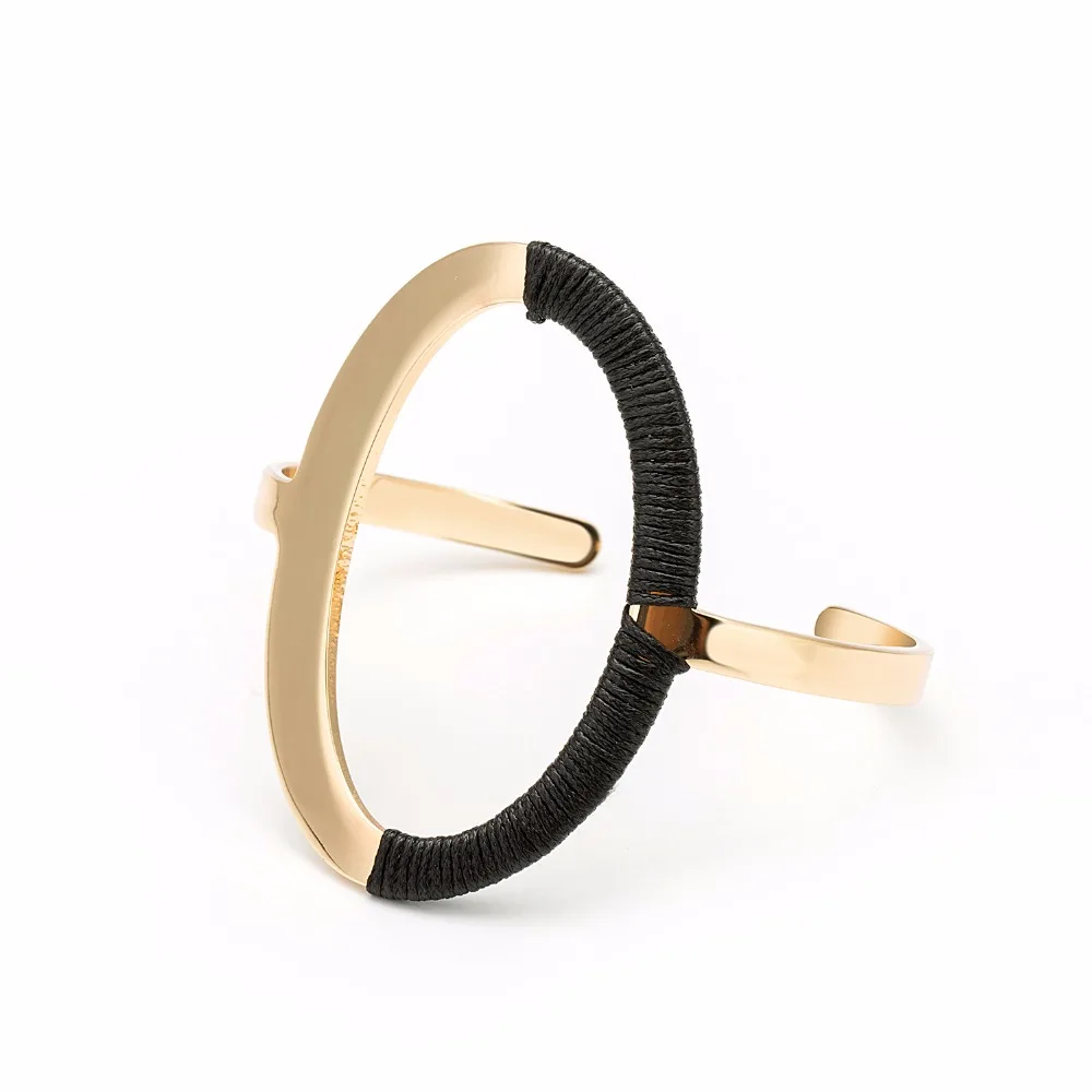 Металлические и черные браслеты с воском для женщин подарок регулируемая длина