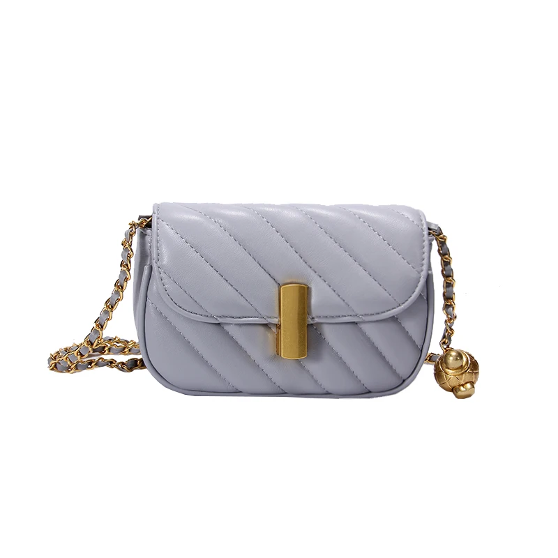 

2020 Korean Temperament Small Design Niche Autumn New Chain Single Shoulder Phone Package Solid Color Women Bag C412