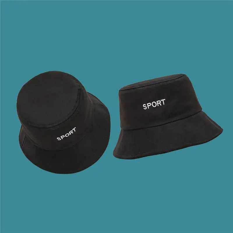 

2021 cotton Sport Letter Embroidery Bucket Hat Fisherman Outdoor Travel Hat Sun Cap Hats for Men and Women 50