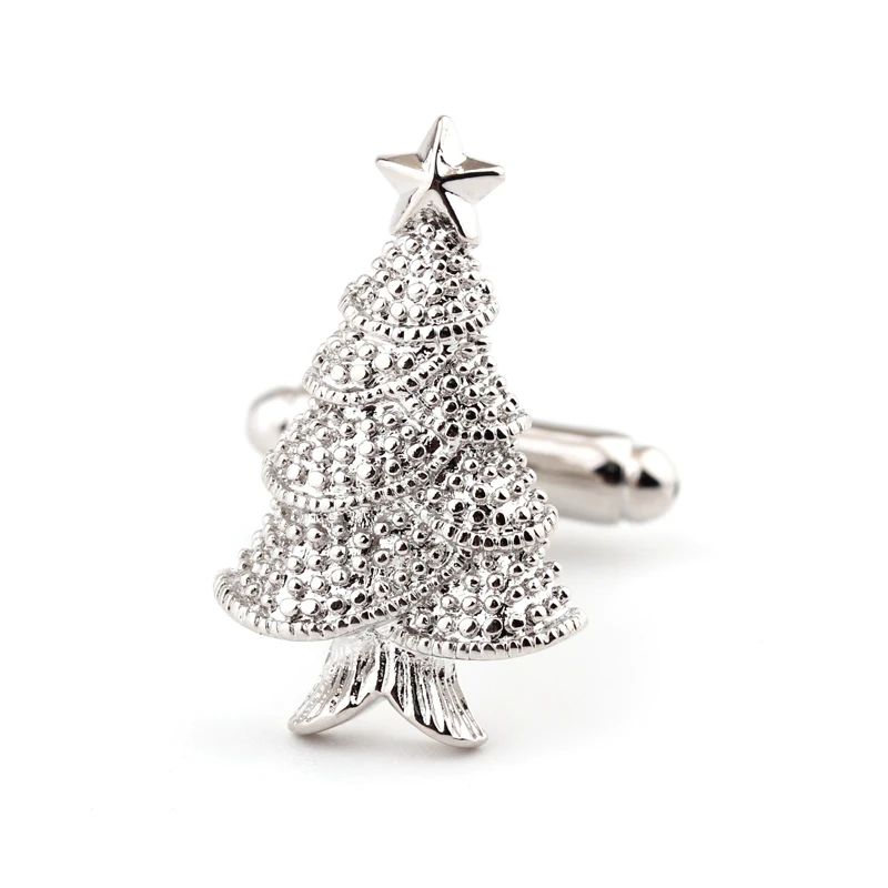 Free shipping Sparkling Crystal Christmas Tree Cufflinks for Men Cuff Links Fashion Festival Party Jewelry Male | Украшения и