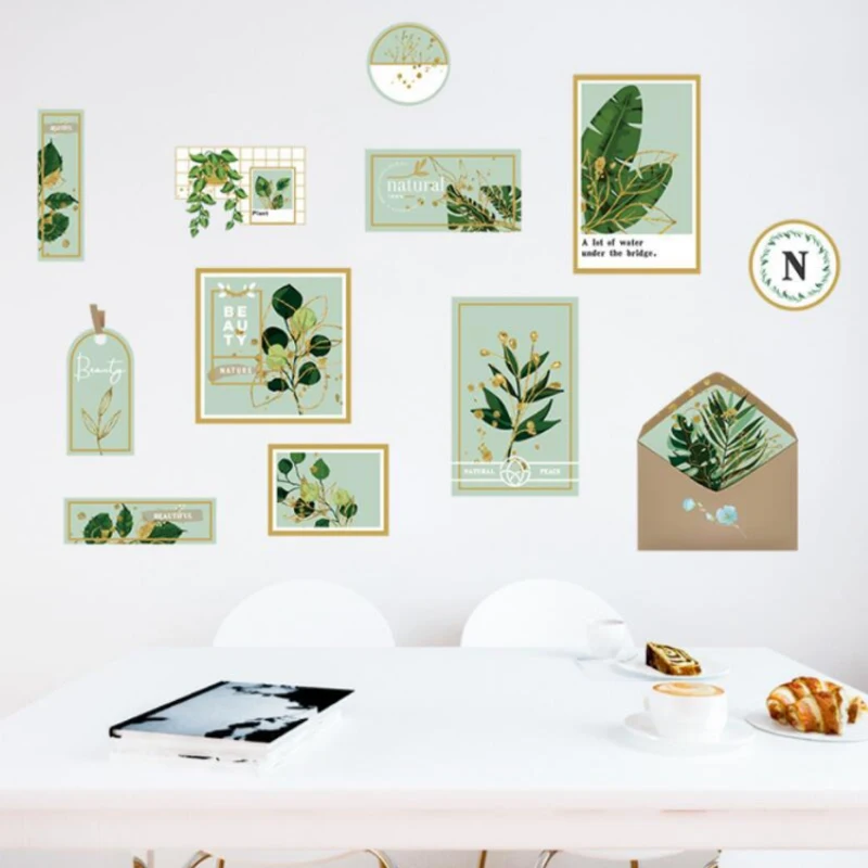 Имитация фоторамки свежие зеленые растения в скандинавском стиле современный