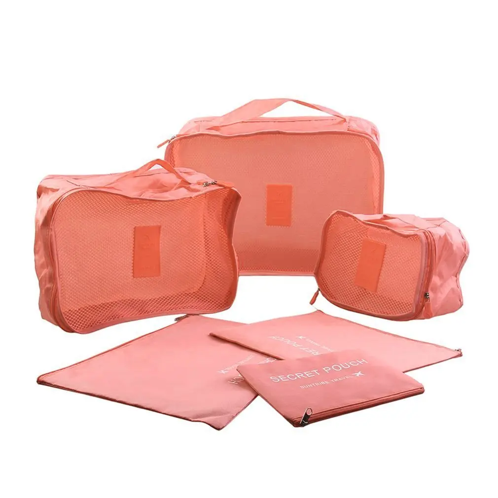 

6 Pcs/Set Korean Style Travel Home Luggage Storage Bag Clothes Storage Organizer Portable Pouch Case 6 Colors Drop Shipping