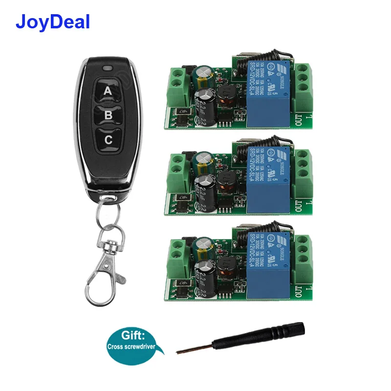 JoyDeal 433 МГц Универсальный адаптер переменного тока в постоянный ток 110V 220V 1CH