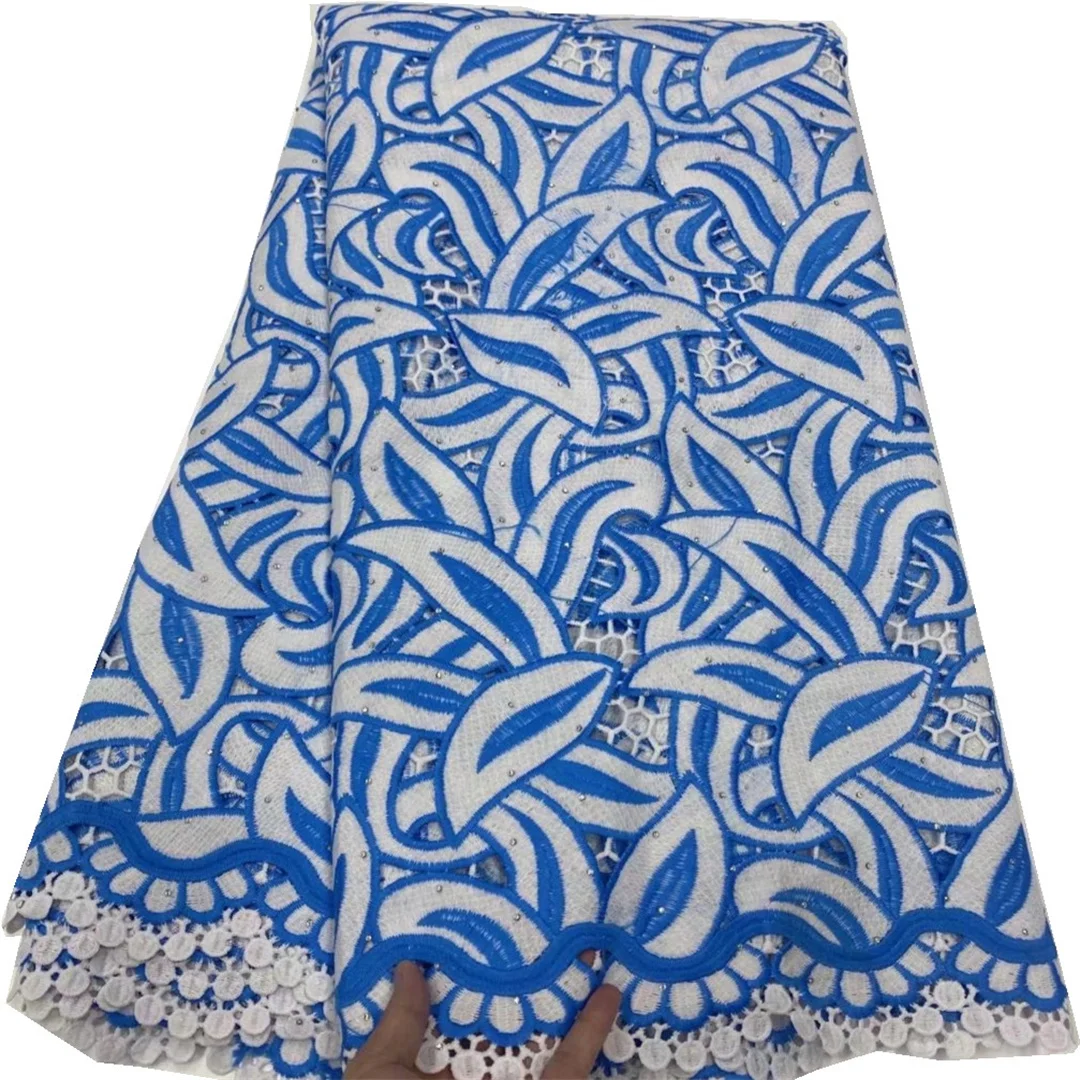 

African Guipure Lace Fabric 2021 High Quality Nigerian Swiss Voile Lace Embroidery French Cord Net Fabric For Sewing Clothes