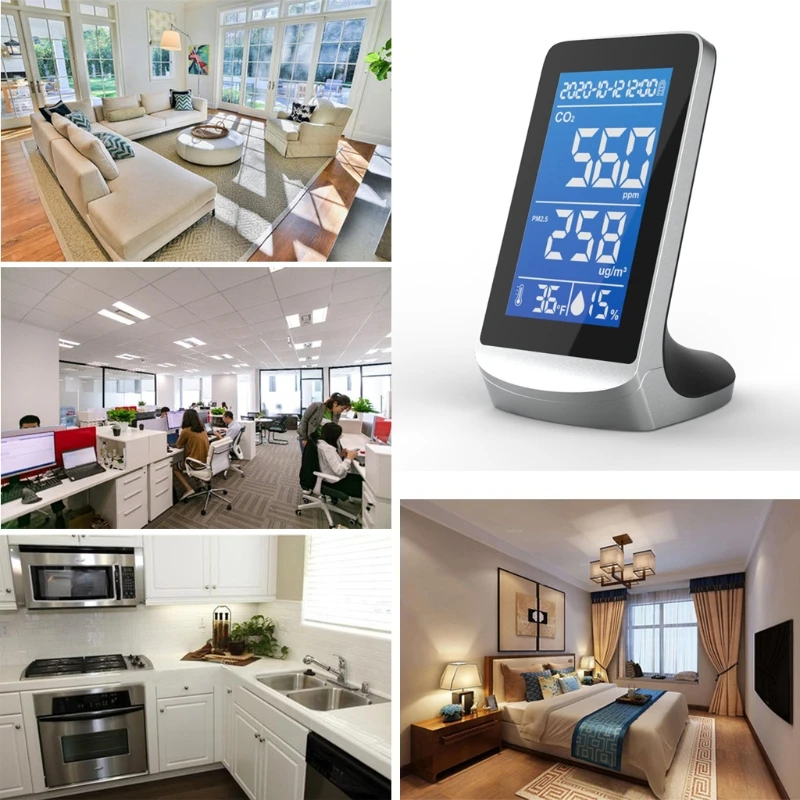 

DM72D 4.3" Display Screen Air Quality Monitor Detector CO2 Meter Monitor CO2 Carbon Dioxide Sensor Temperature Humidity