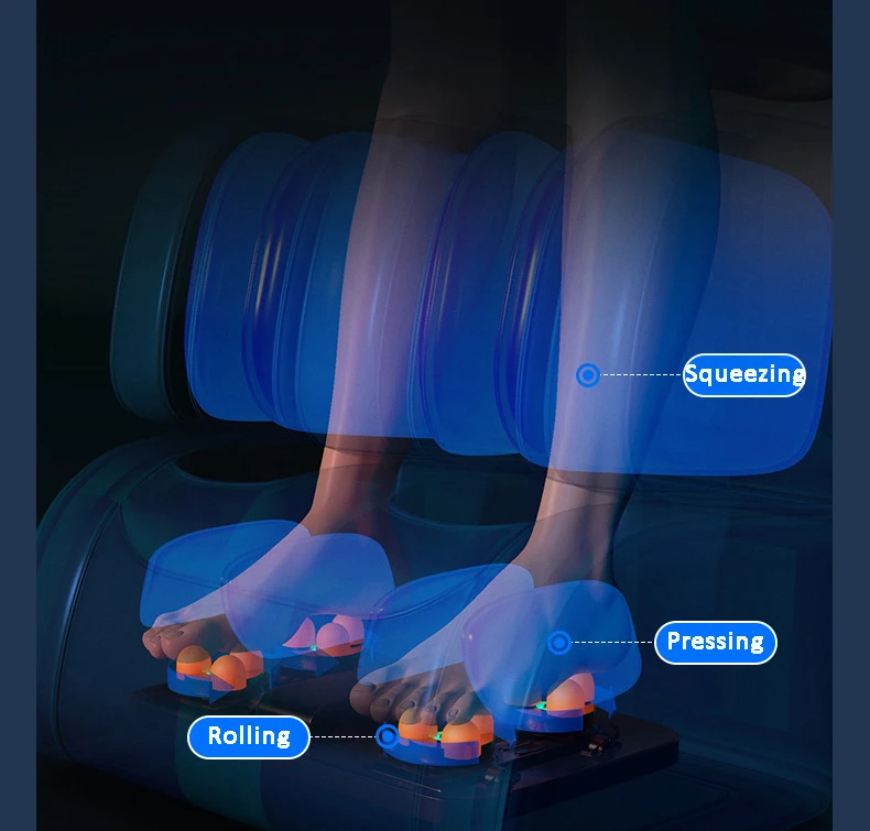 저렴한 안락 의자 마사지 소파 제로 중력 전신 3D 의자 SL 트랙 대형 터치 스크린 블루투스 음악 허리 뒤로 송아지 난방