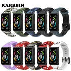 Силиконовый ремешок KARRBIN с цветным принтом для смарт-браслета Huawei Band 6, сменный ремешок для браслета Honor Band 6