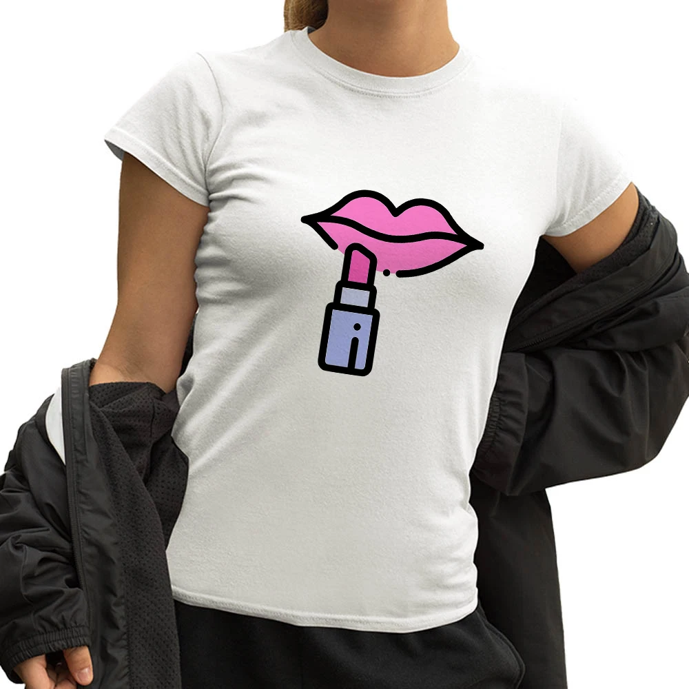 

T-shirts Top for Women Love Sexy Fingernail Nail Art Clothing Print Lady Summer Top Ulzzang Fashion Short Sleeve Hipster T Shirt