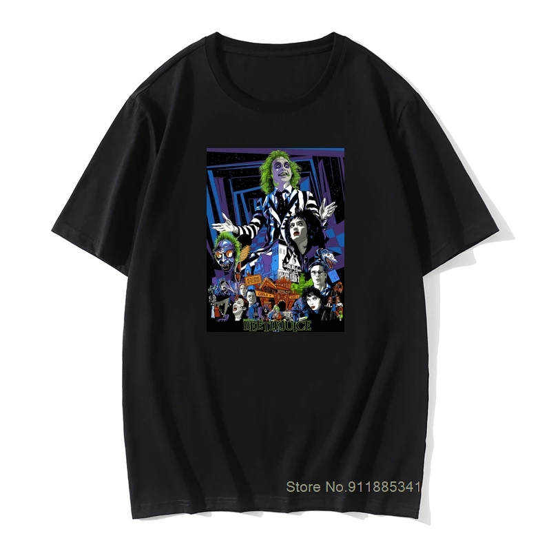 

Vintage New Popular Beetlejuice American Classic Horror Movie Tee Shirt Men Tshirts Tee Shirt Camisas Hombre