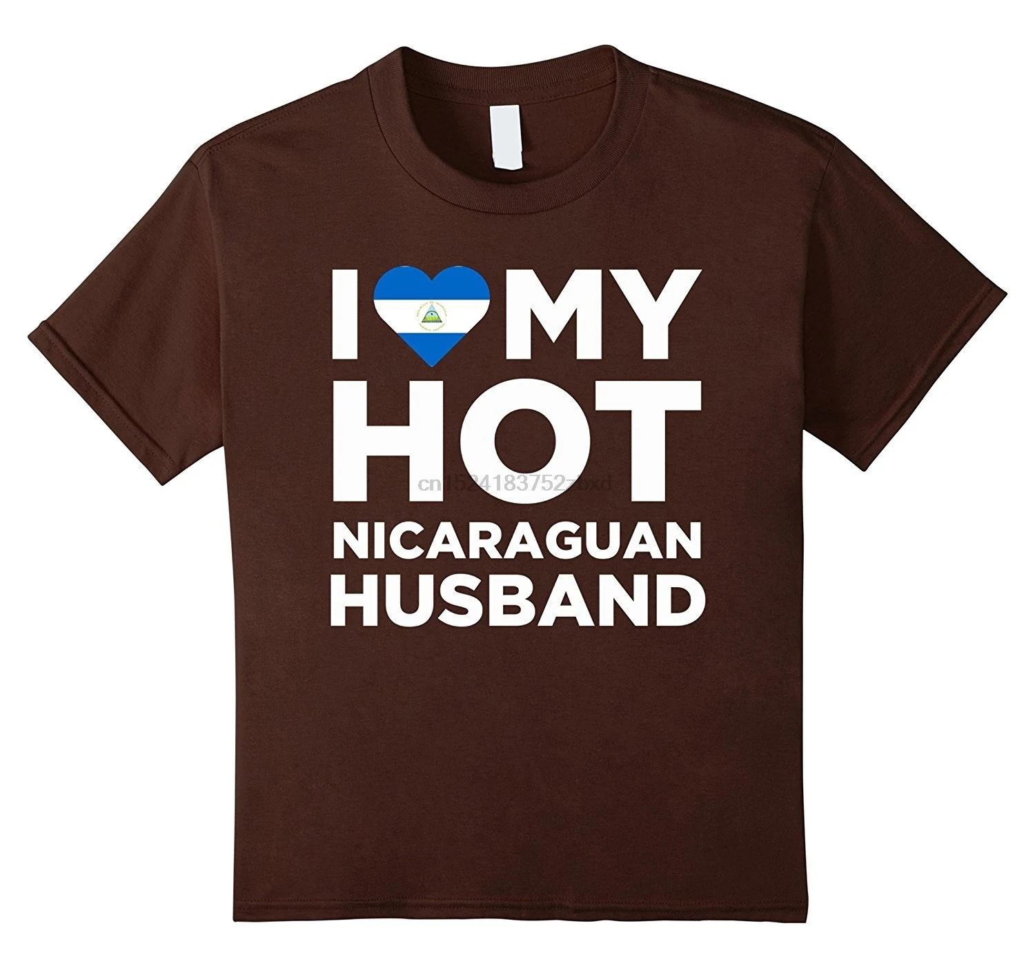 Футболка с надписью I Love My Hot Никарагуанский муж|Мужские футболки| |