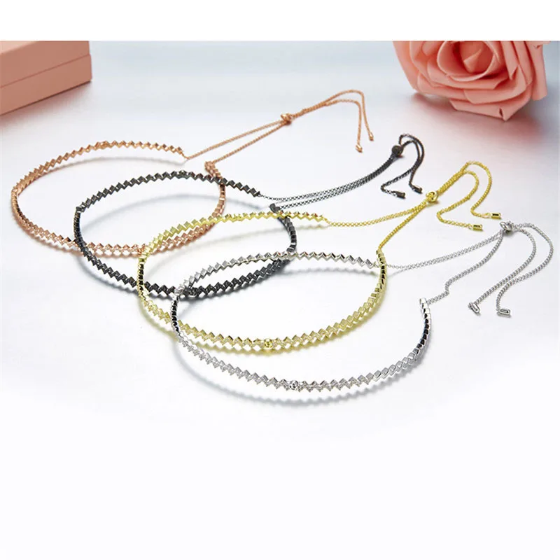 Женское колье из серебра 925 пробы с зигзагообразной волной | Украшения и