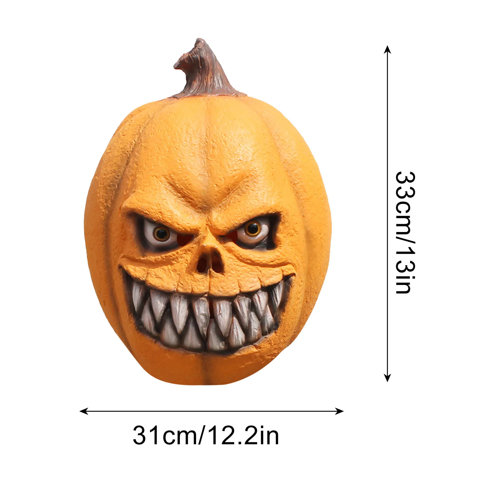 

Halloween Mask Terror Scary Cosplay Costume Average Size for Adults Festival Creative Thriller Pumpkin Head Cosplay Face Mask