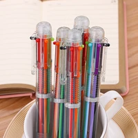 40 pcslot transparent 6 colors ballpoint pen cute drawing ball pens material graffiti pen office school writing supplies