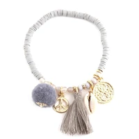 zouchunfu multicolor bohemia shell tassel bracelet ehthic beach boho statement cotton rope chain woven bracelet for women