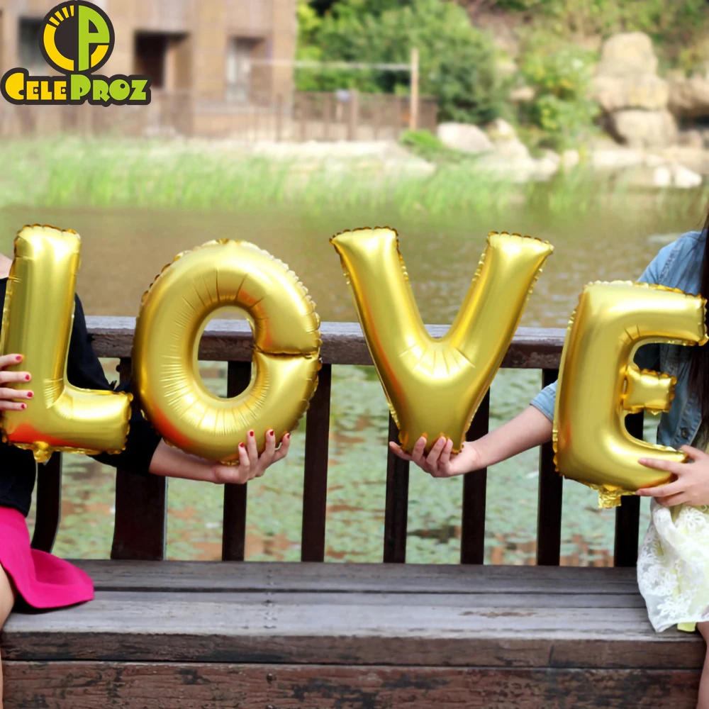 16Inch 32Inch Aluminum Foil Balloons Golden Silver Letter Balloon Wedding Happy Birthday Decoration Baby Shower Party Supplies | Дом и сад