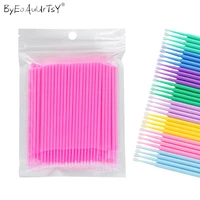 100pcs micro brushes make up eyelash extension disposable eye lash glue cleaning brushes free applicator sticks makeup tools
