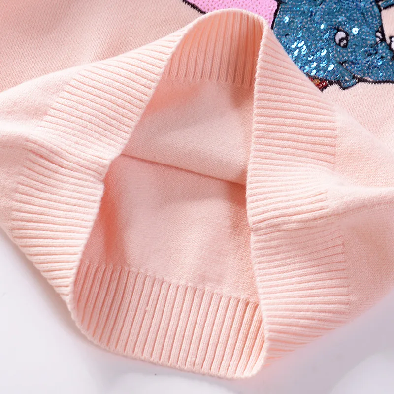 Осенне-зимний детский свитер пуловер с блестками и героями мультфильмов Свитера