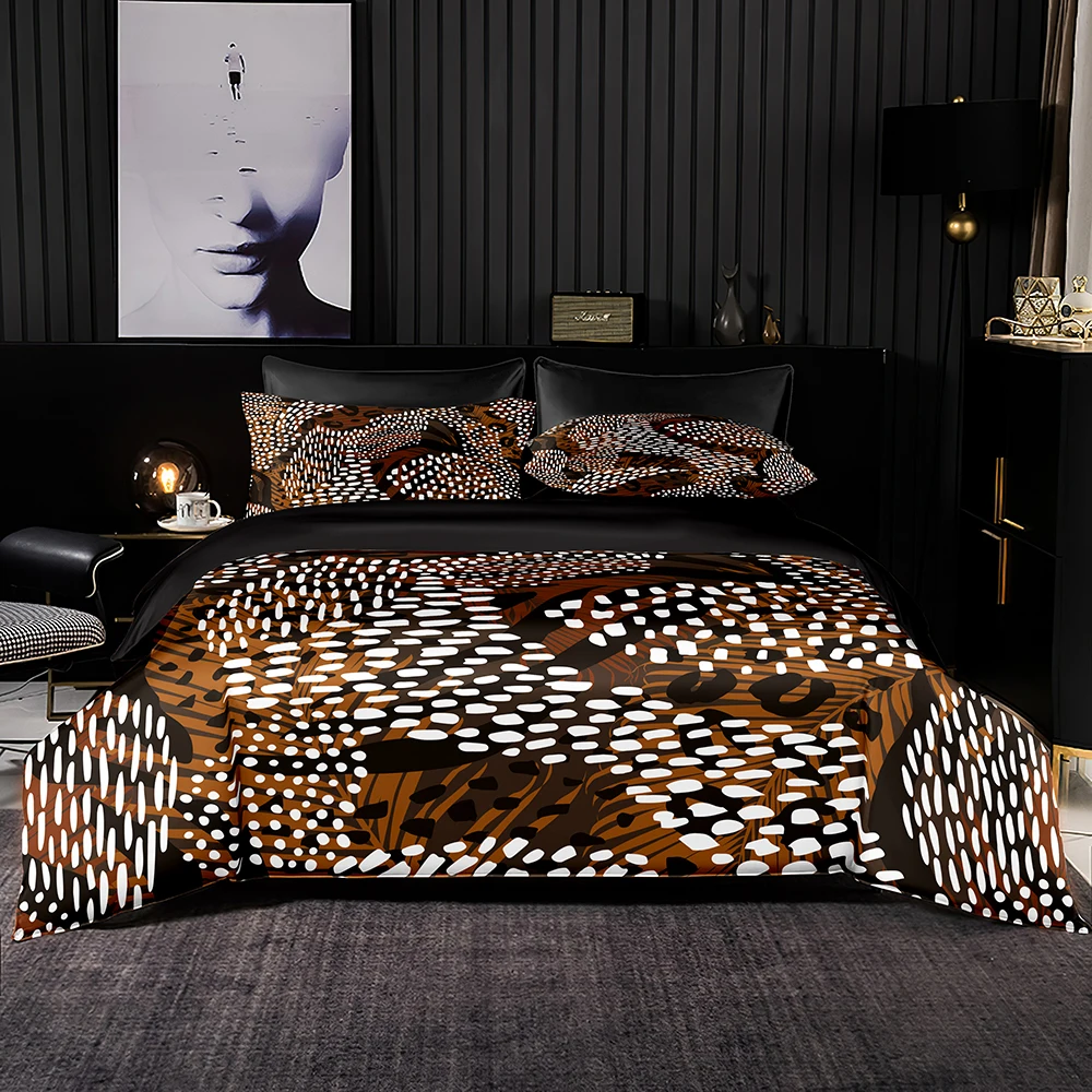 

Комплект постельного белья в индонезийском стиле, в коричневый горошек, мягкое, с наволочкой, для двуспальной кровати, комфортное качество, ...