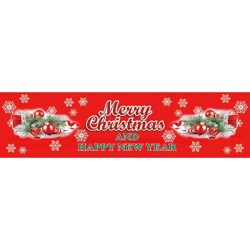 

Merry Christmas Flag And Happy New Year Banner 60x240cm Decoration 3x8ft Polyester Advertising Holidays Room Dorm