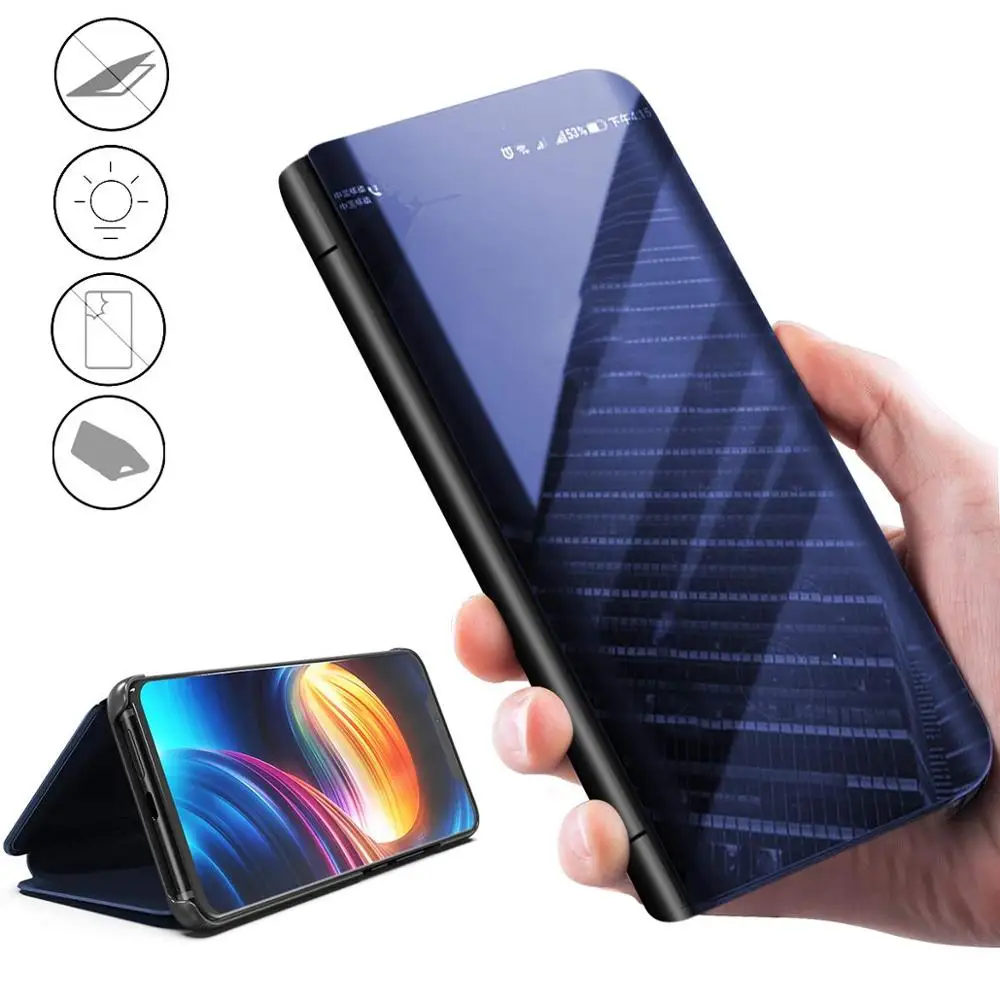 Чехол для Huawei Honor View 20 V20 чехол зеркальный умный искусственная кожа ударопрочный с