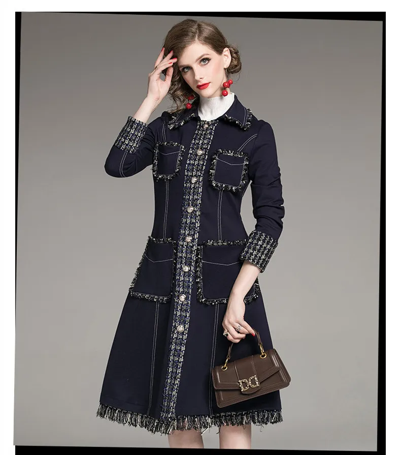 

Женская джинсовая ветровка, длинная приталенная куртка в европейском и американском стиле, весна