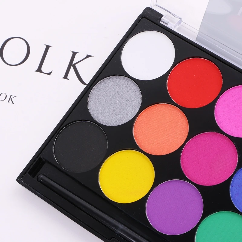 

15 Colors Body Paint Makeup Facial Painting Water Ink Oil Graffiti With Brush