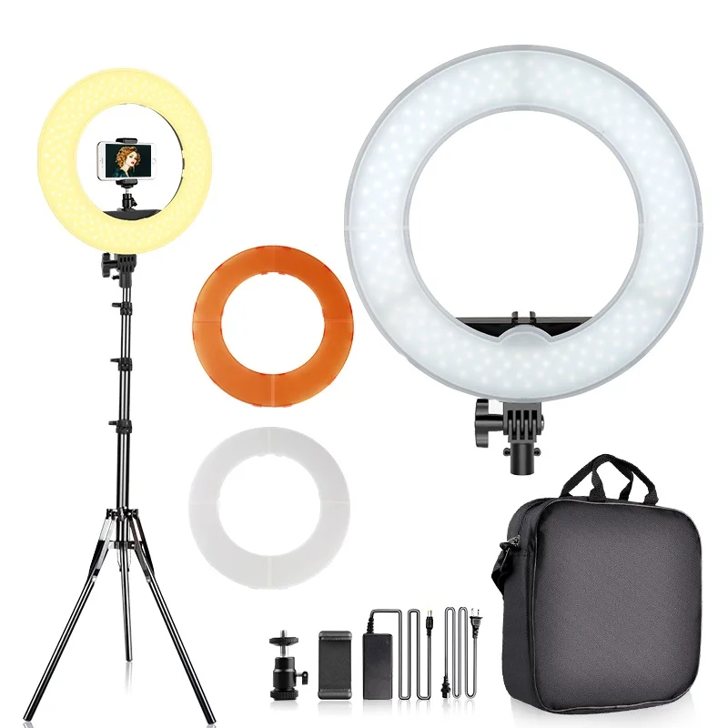 Кольцевой светодиодный светильник 14 дюймов 5500 к со штативом|Фотографическое