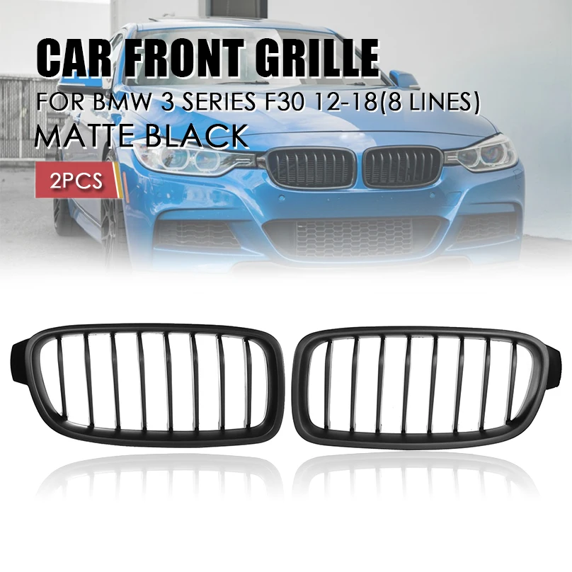Решетки для гриля BMW F30 F31 F35 3 Series 2012 2013 2014 2015 2016 2017 1 пара матовые черные|Гоночные