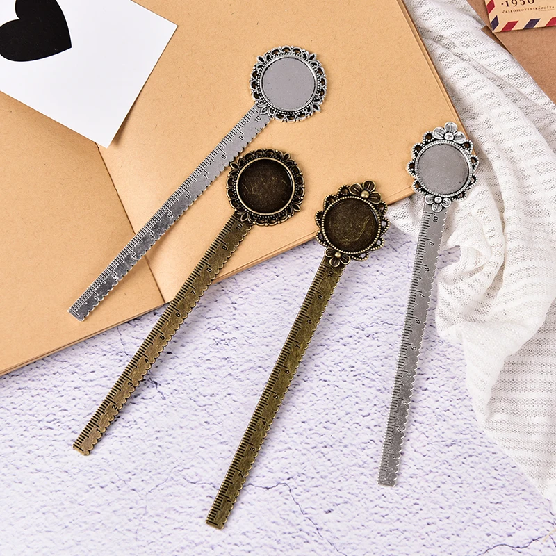 

Vintage Metal Ruler Key ring Attachment Bookmark Ruler Scales Student Stationery