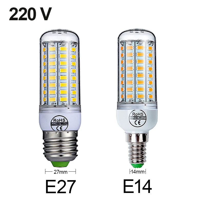 Светодиодный светильник E14 SMD5730 220 В кукурузная лампа 24 36 48 56 69 72 подвесной