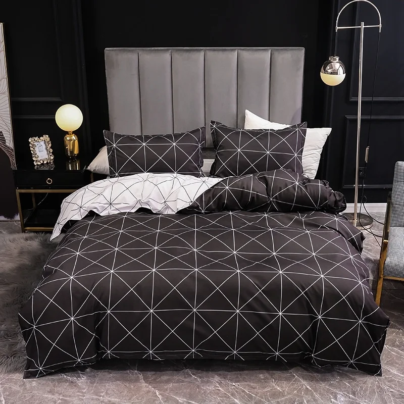 

Duvet Cover Sets Queen Size Feather Printed Bed Linens Euro for Home roupa de cama Single/Double Size Duvet Cover Bedding