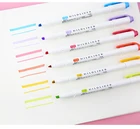 3 шт. Зебра WKT7 двухголовый хайлайтер маркер Пастельная серия 25 цветов Студенческая живопись граффити Марка офисные школьные принадлежности