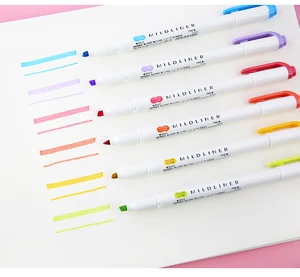 3 шт. Зебра WKT7 двухголовый хайлайтер маркер Пастельная серия 25 цветов Студенческая живопись граффити Марка офисные школьные принадлежности