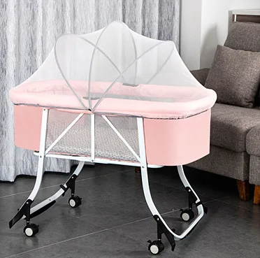 Baby cribs, portable baby beds, multifunctional folding comfort bb beds, European-style cradle beds for newborns.