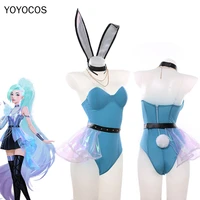 yoyocos seraphine cosplay bunny girl sexy costumes game lol kda anime figure cosplay costume catsuit party halloween girls dress