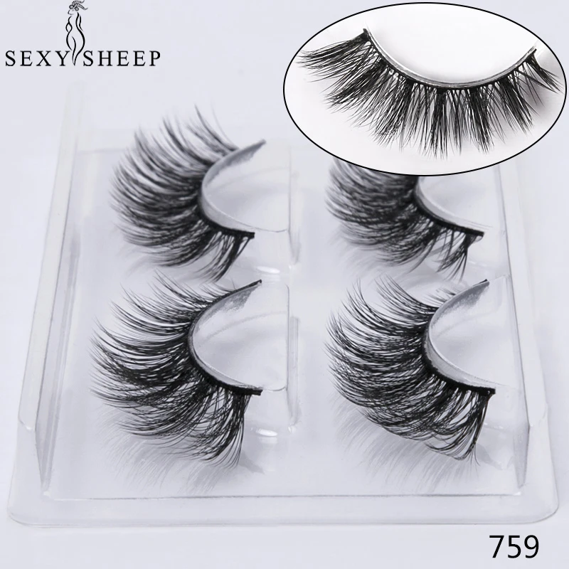SEXYSHEEP 2 пары натуральные накладные Искусственные ресницы длинный макияж 3d