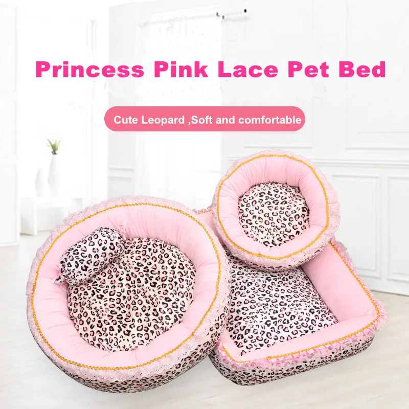 Семейный мягкий домик для собак Конура гнездо кошек розовая Подушка сна с