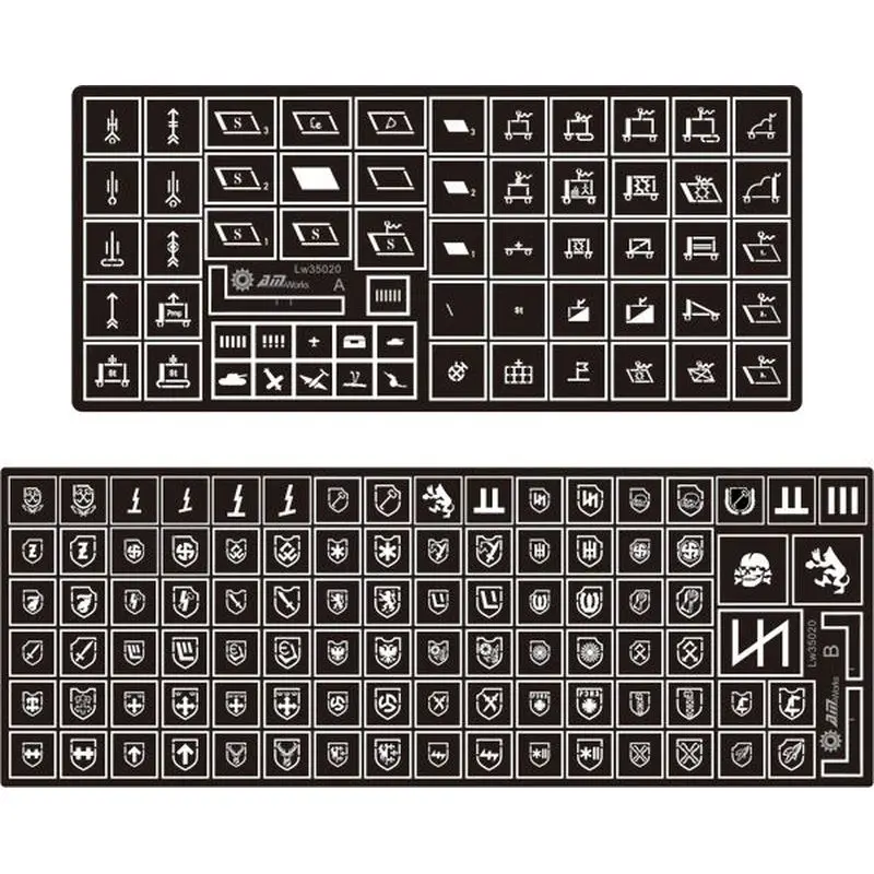 AM WORKS LW35020 1/35 немецкие тактические символы и маркировка блока Второй мировой