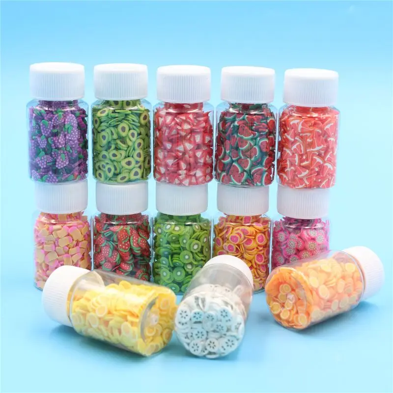

1200pcs DIY Slime Soft Fruit Slices Fingernail Supplies Super Light Clay Accessories Cream Glue Material Toys for childr
