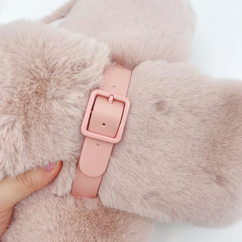 

2020 New Fashion Head Scarf Women Winter Warm Imitated Faux Fur Foulard Femme Soft Solid Thicken Plush Neck Scarves Shawl Wrap