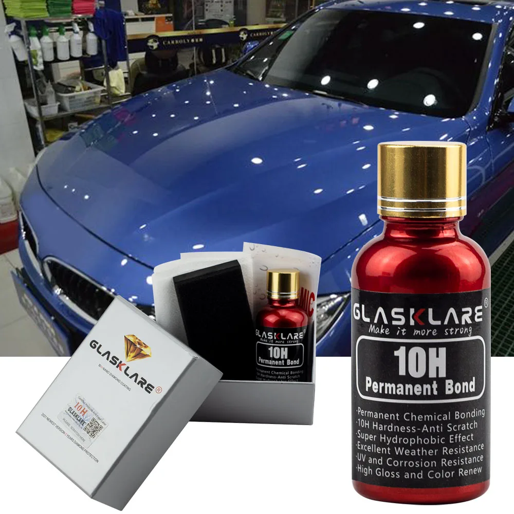

10H Car Polish Liquid Ceramic Coat Hydrophobic Glass Coating Paint protective foil Care Anti-scratch Auto Detailing