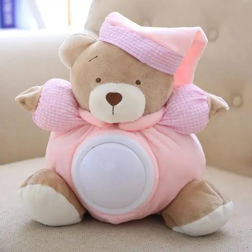 23 см Kawaii толстый плюшевый мишка музыкальный светильник плюшевые куклы младенца