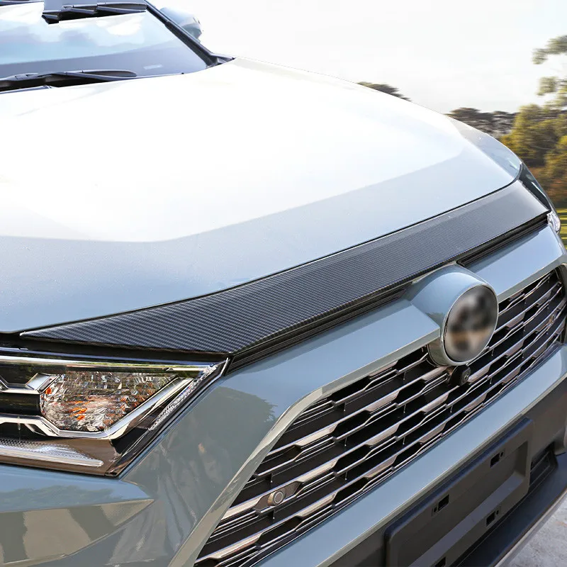 УГЛЕРОДНЫЙ АБС-пластик хром крышка капота двигателя отделка наклейка для 2019 2020